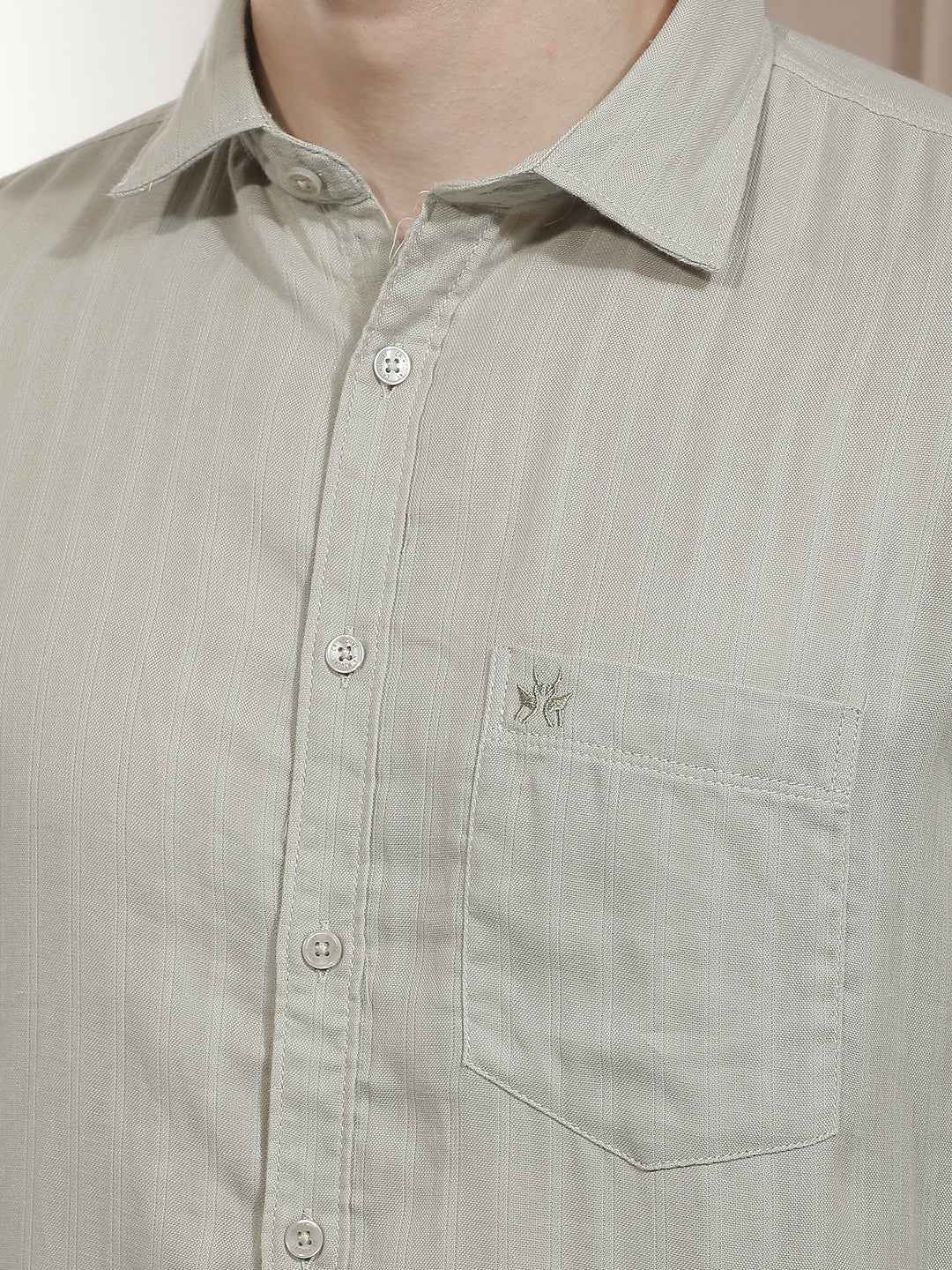 Green Vertical Stripes Shirt