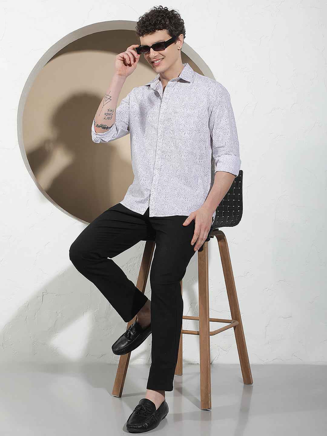 Black Vertical Stripes Chino Trousers