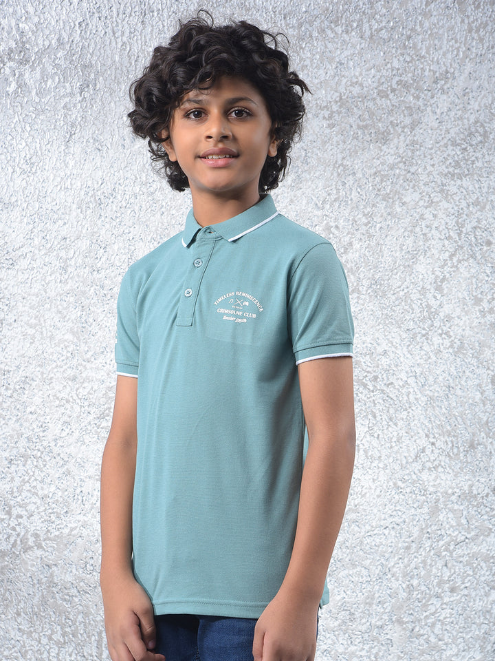 Classic Pathway Green Polo Neck T-Shirt