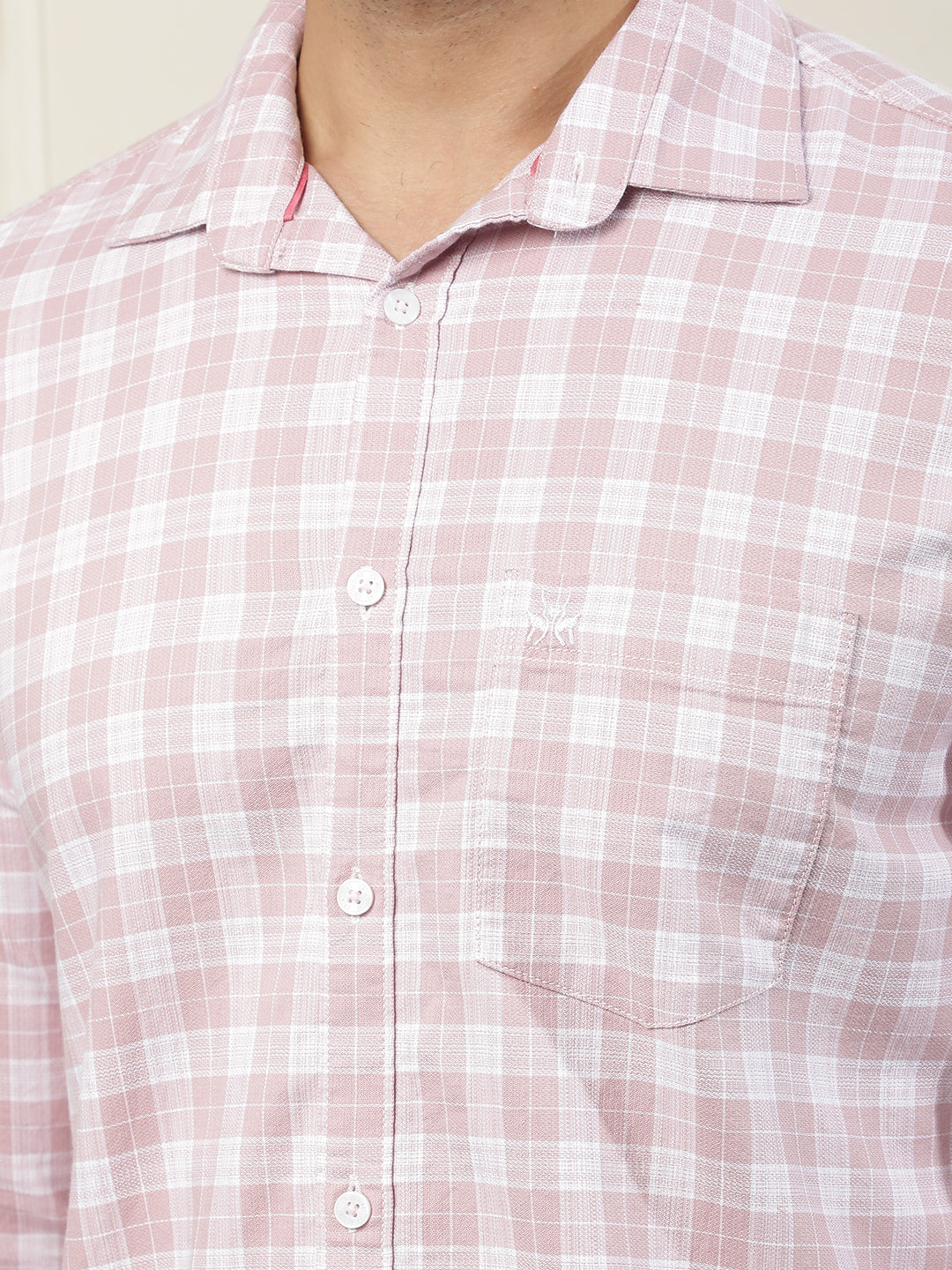 Pink 100% Cotton Checked Shirt