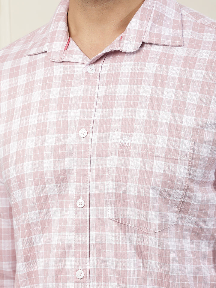 Pink 100% Cotton Checked Shirt