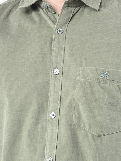 Green 100% Cotton Corduroy Shirt