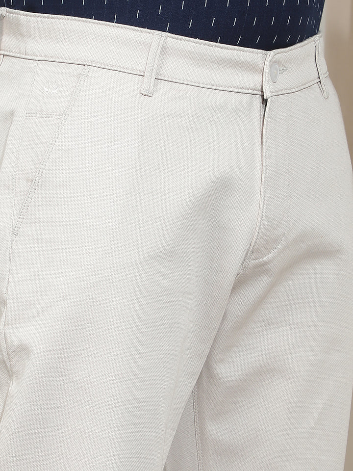 Beige Straight Trousers