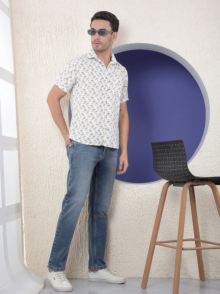 Ivory Vine Floral Printed Shirt