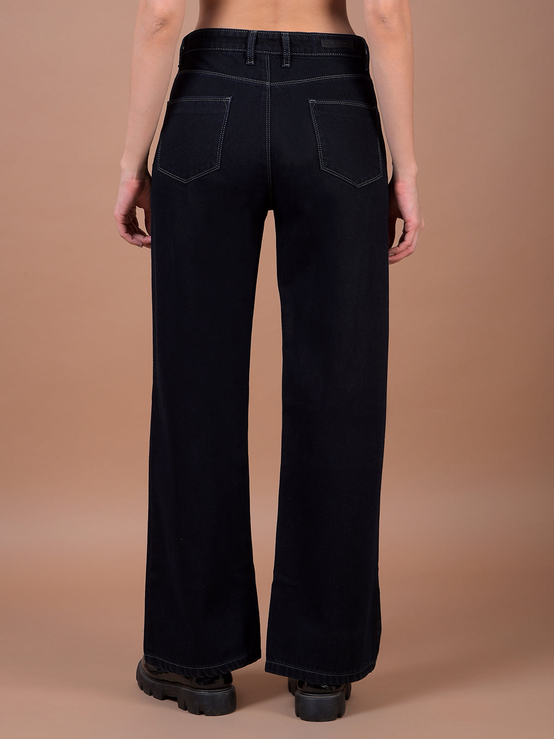 Black Wide Leg 100% Cotton Jeans