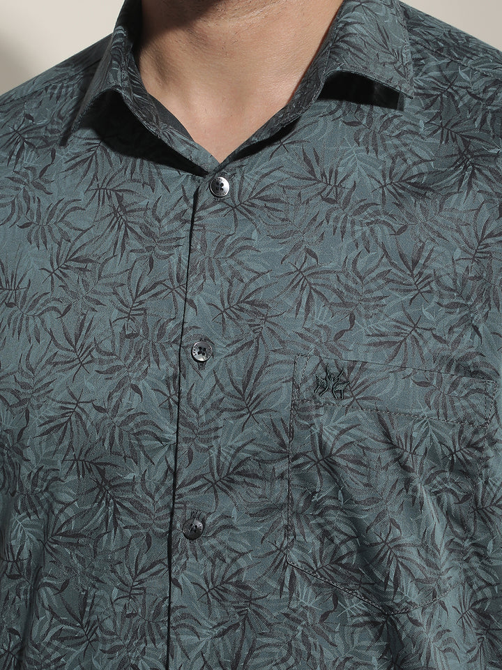 Green Floral Print Shirt