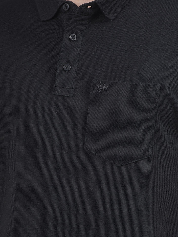 Black Polo Neck T-Shirt