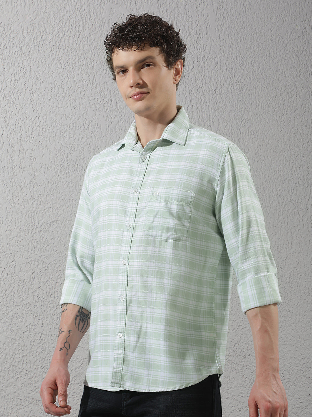 Mint Green Checked Shirt