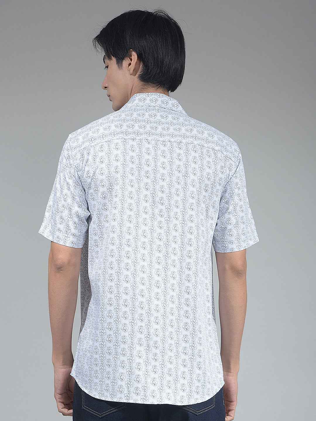 White Graphic Print Shirt