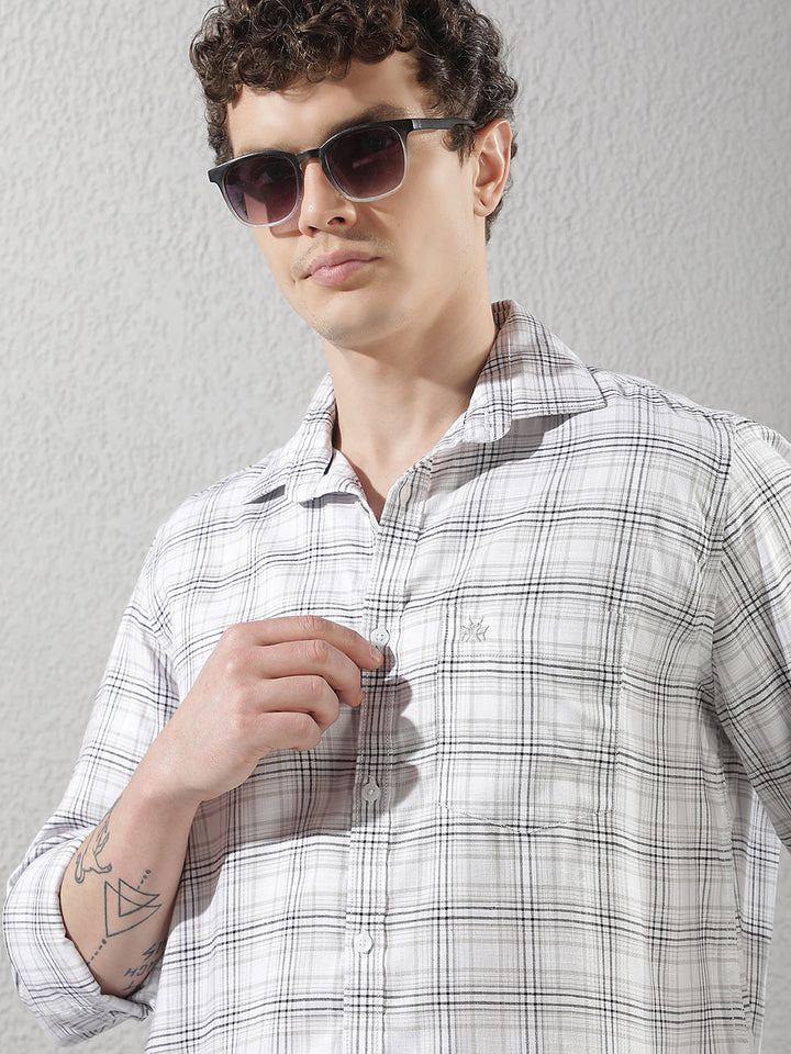 Tailored Breeze White Checked Shirt