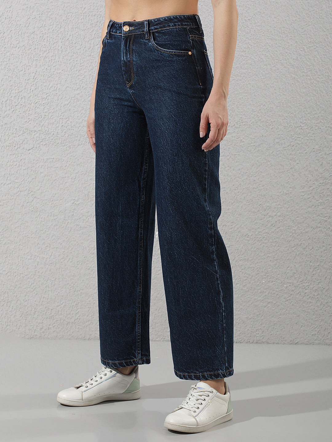Blue 100% cotton Wide Leg Jeans