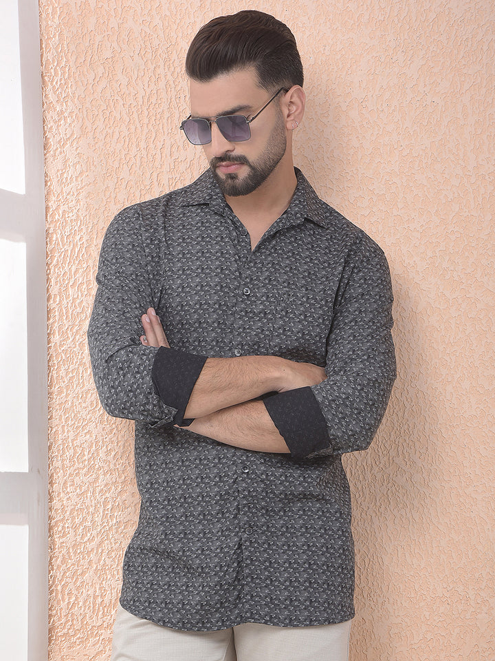 Black Micro Print Everyday Shirt
