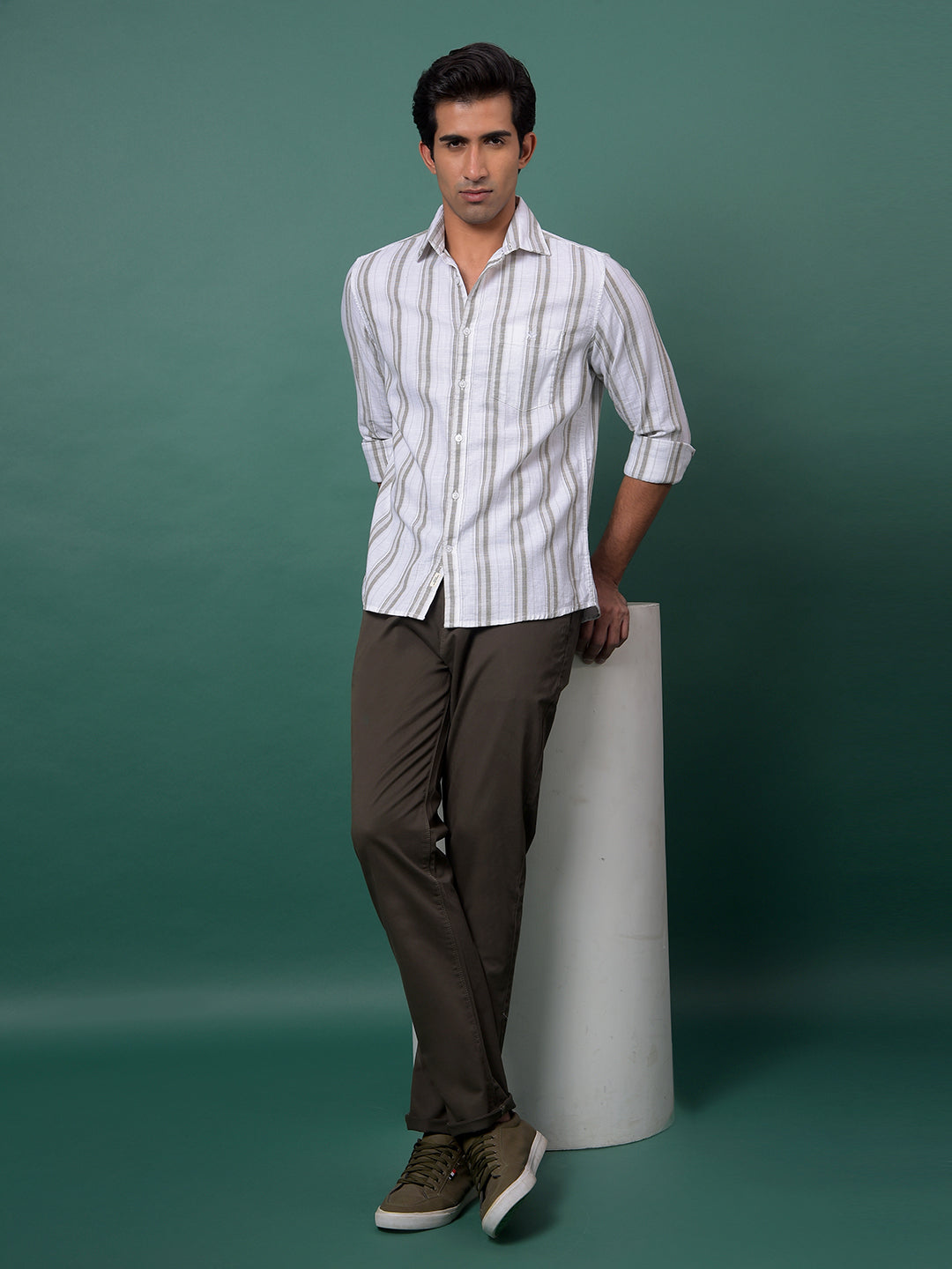 Edgy Olive Trousers