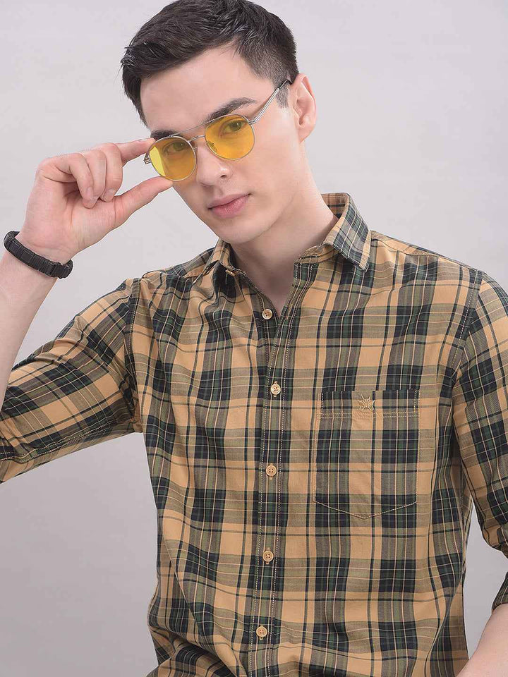 Green Checked 100% Cotton Shirt