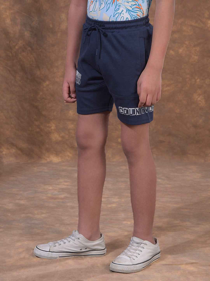 Navy Blue Athleisure Shorts