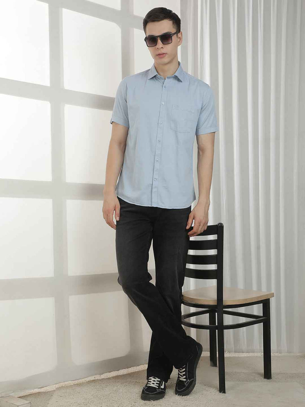 Refined Deep Blue Shirt