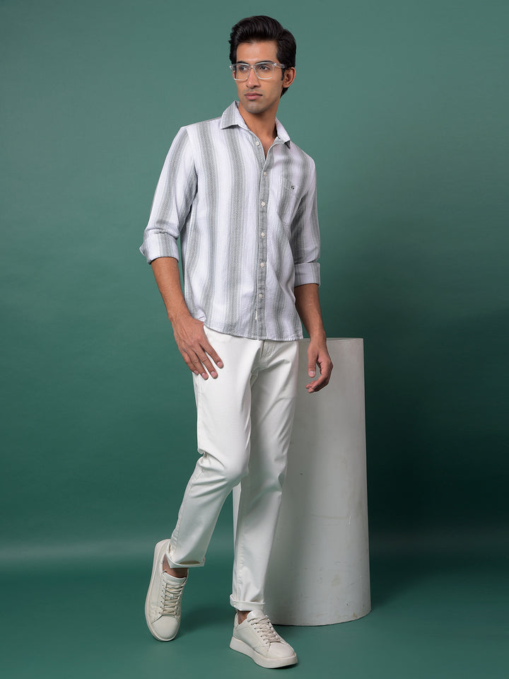 White Printed Trousers