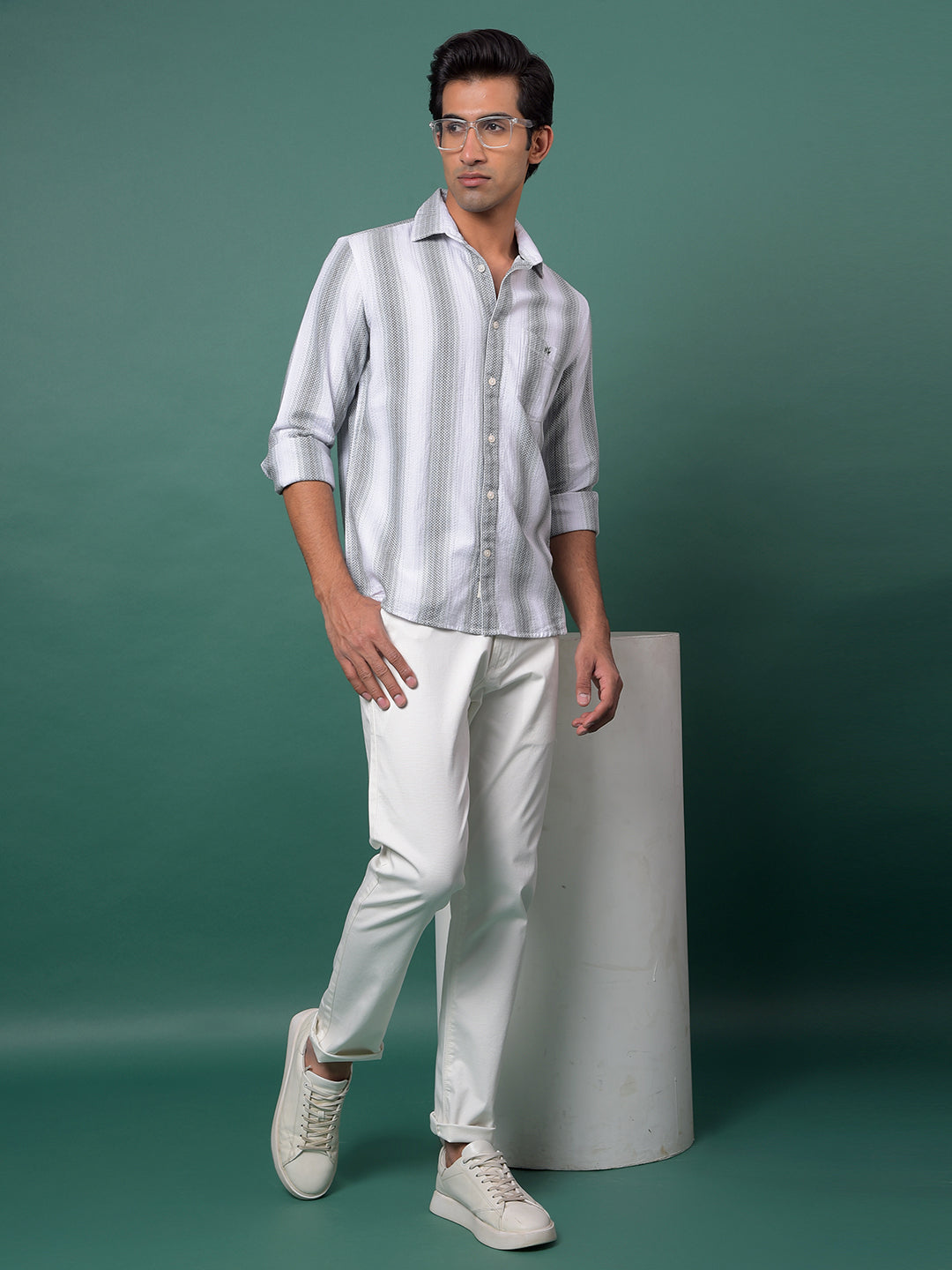 White Printed Trousers