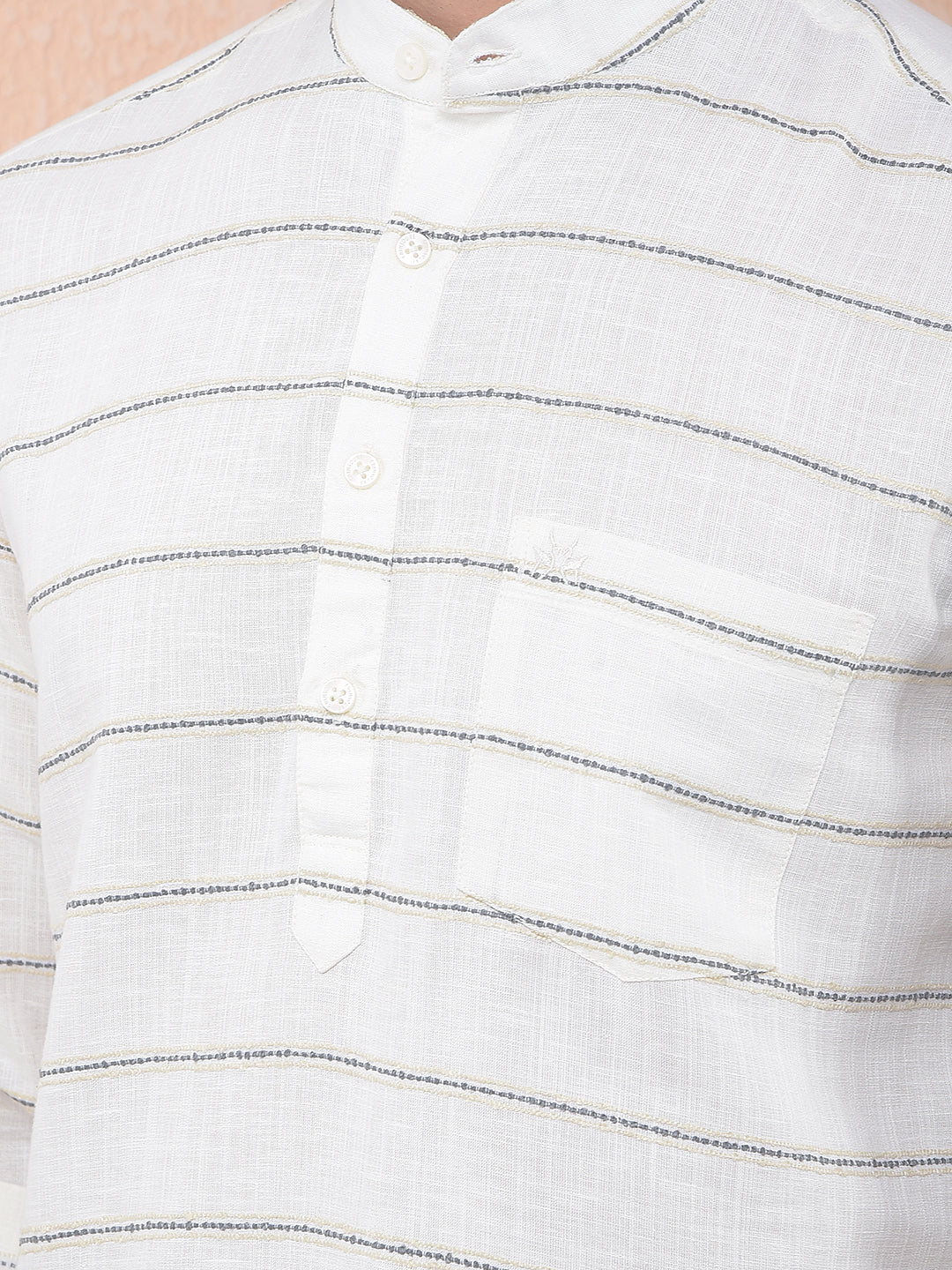 White Subtle Stripe Kurta