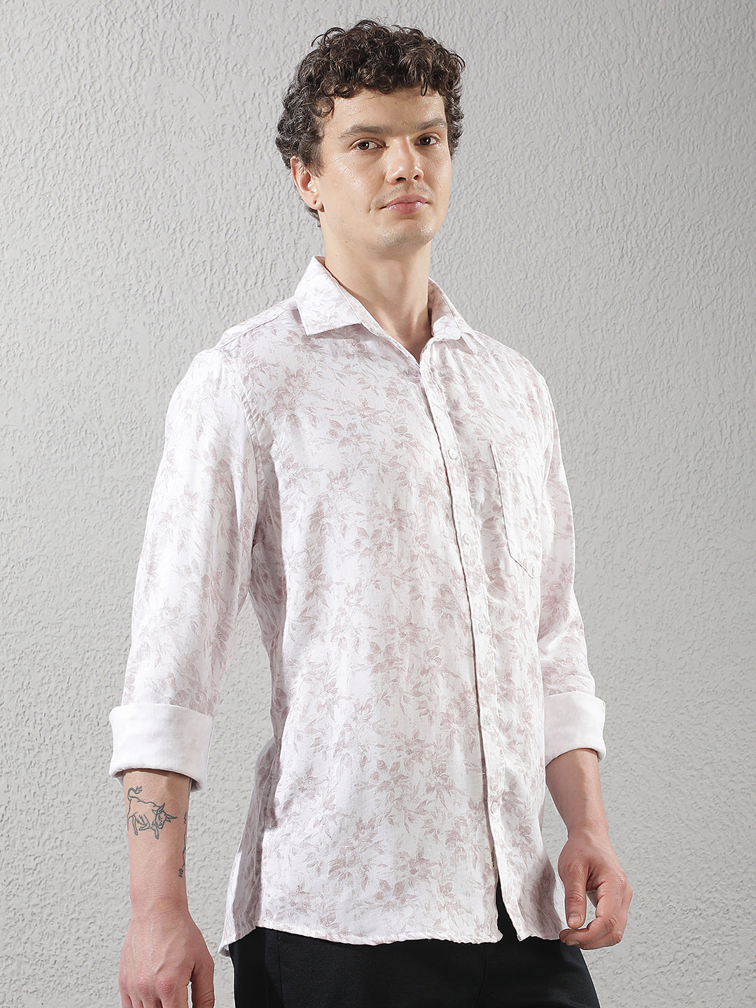 Pink Floral Print Shirt