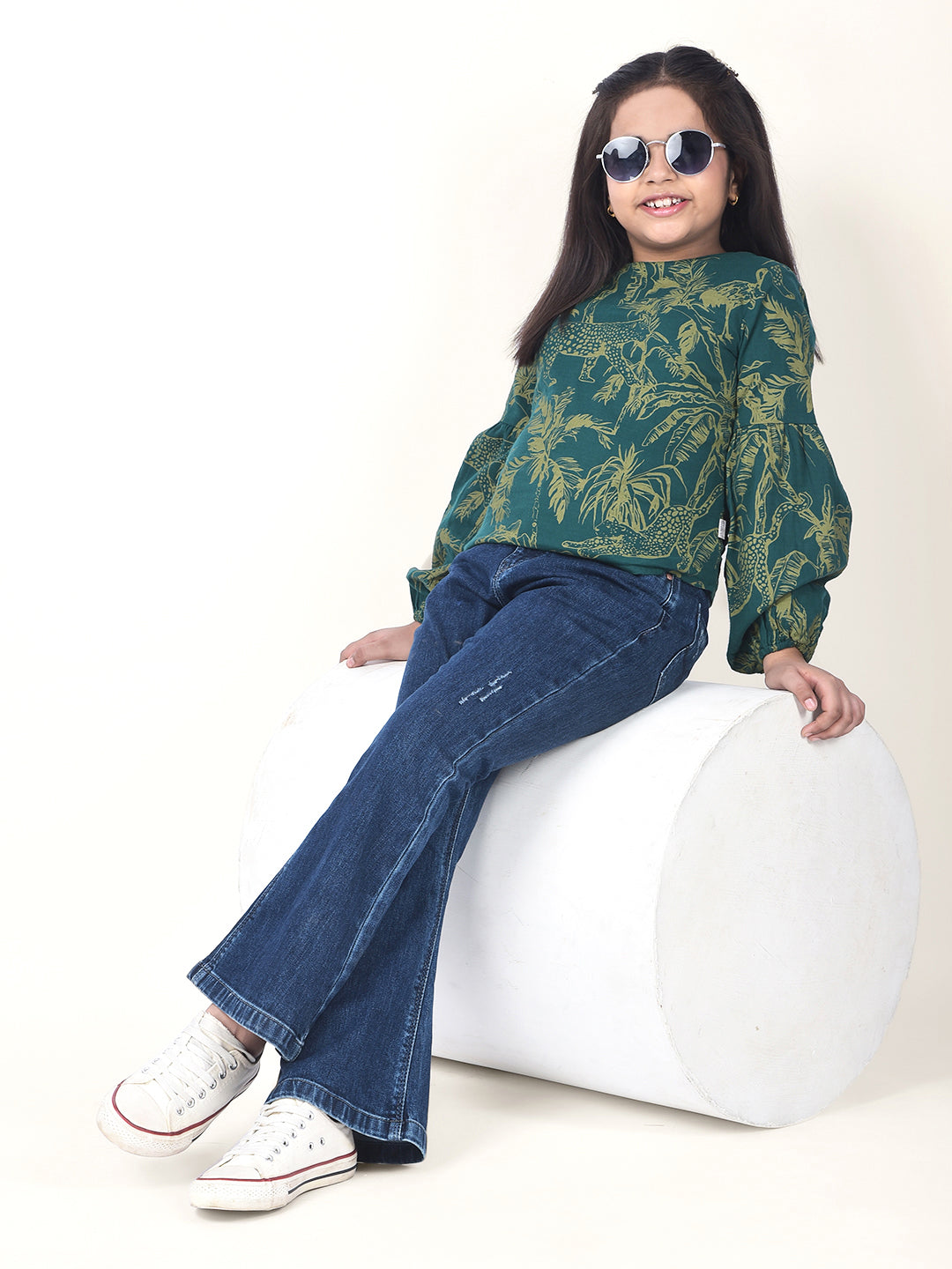 Green Printed 100% Cotton Top