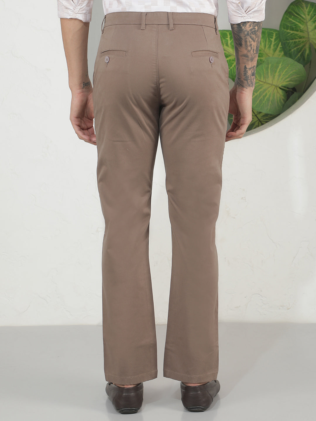 Modern Dune Khaki Straight Trousers