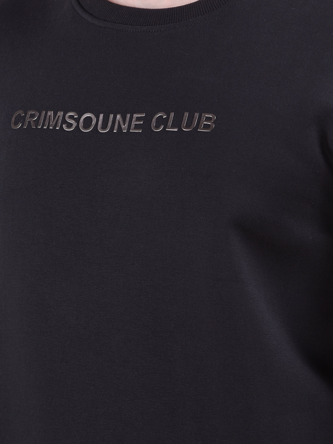 Classic Black Cotton Sweatshirt With Brand Logo