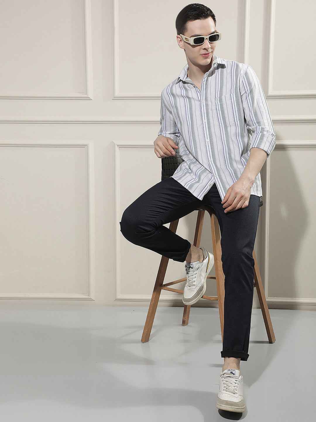 Navy Blue Chino Trousers