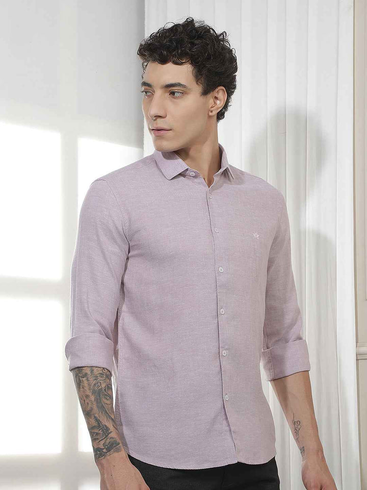 Purple Casual Linen Shirt