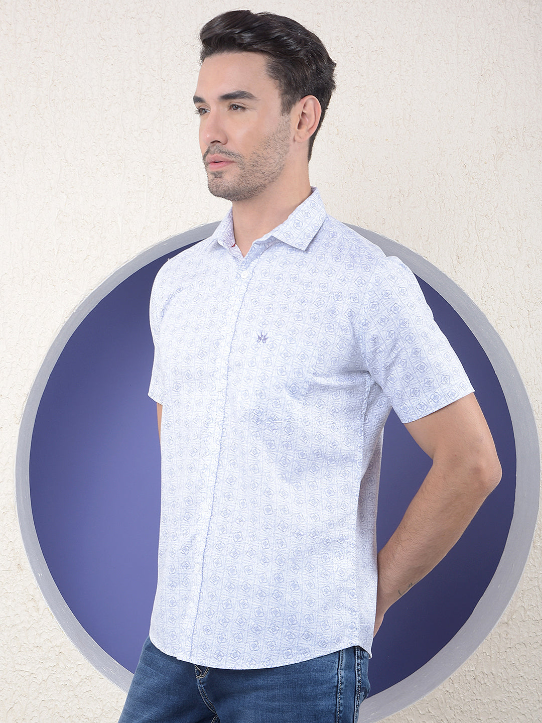Purple SoftPrint 100% Cotton Shirt