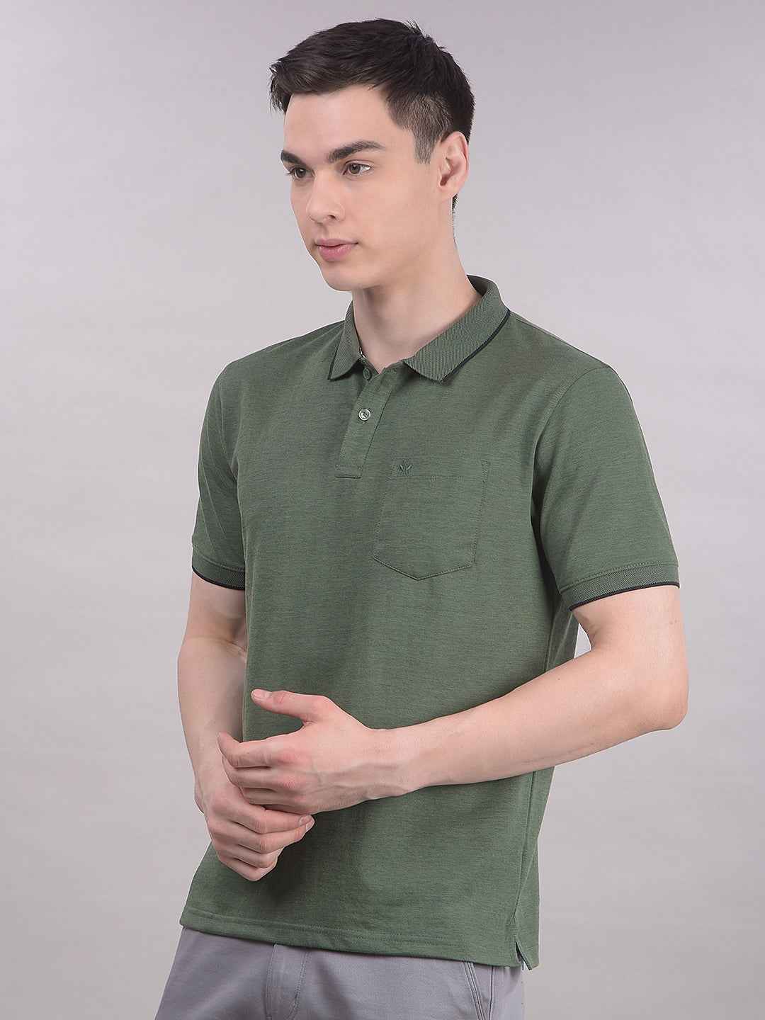 Green Polo Neck T-Shirt