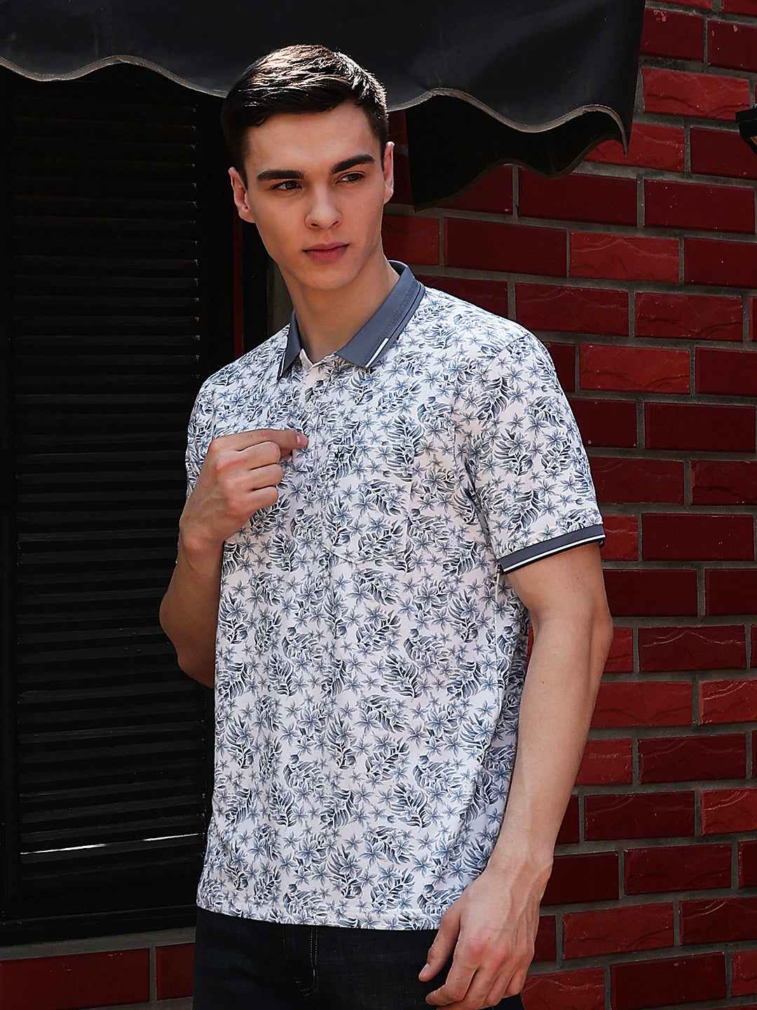 Blue Floral Print T-Shirt
