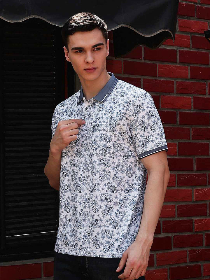 Blue Floral Print T-Shirt