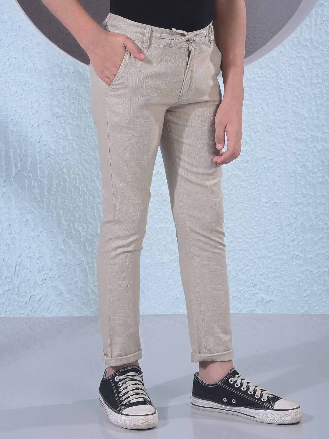 Beige 100% Cotton Trousers