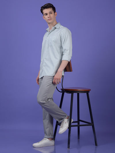 Green Checked 100% Cotton Shirt