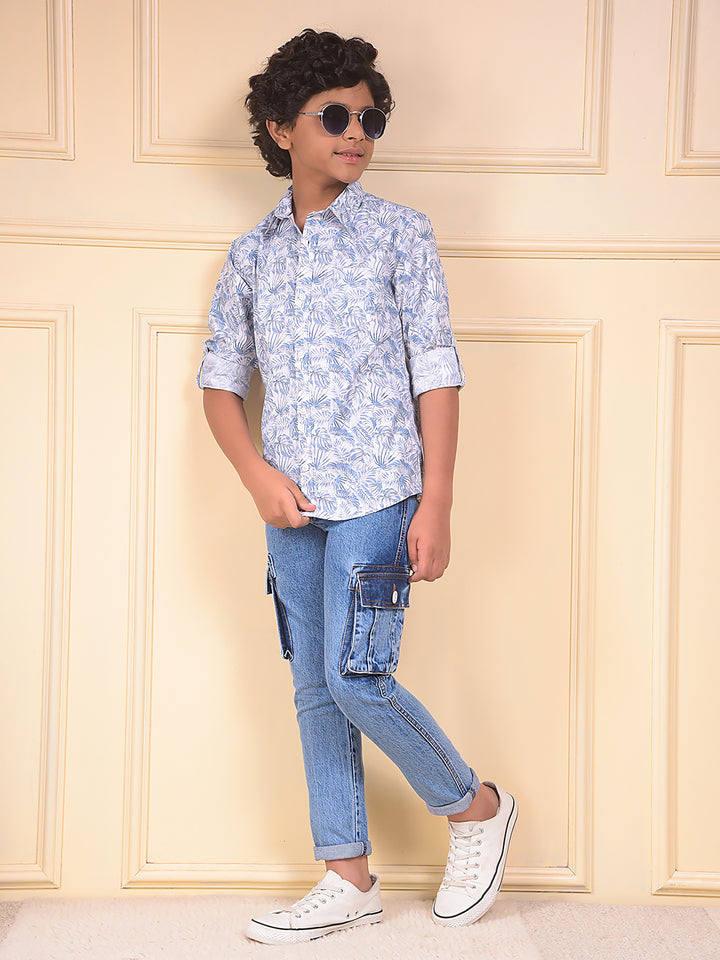 Blue Floral Print Shirt
