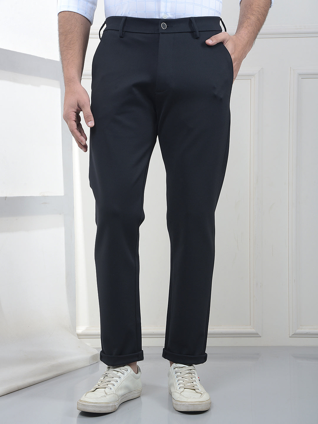 Navy Blue Knitted Trousers