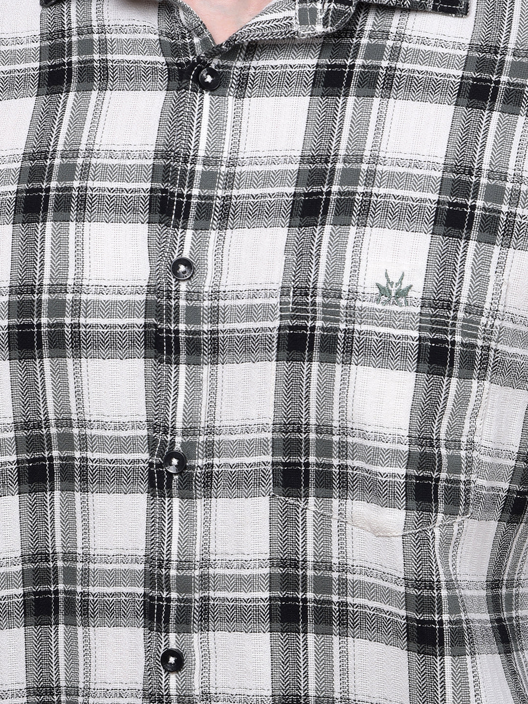 Olive Checked 100% Cotton Shirt