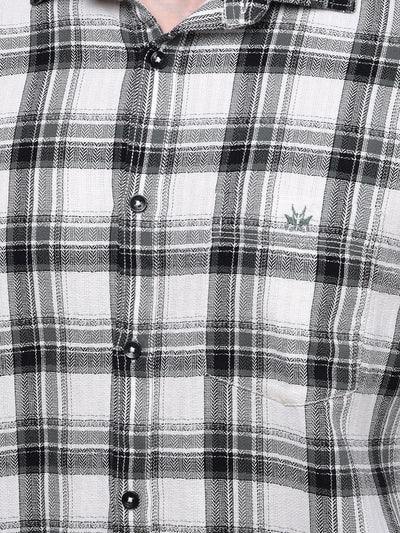 Olive Checked 100% Cotton Shirt