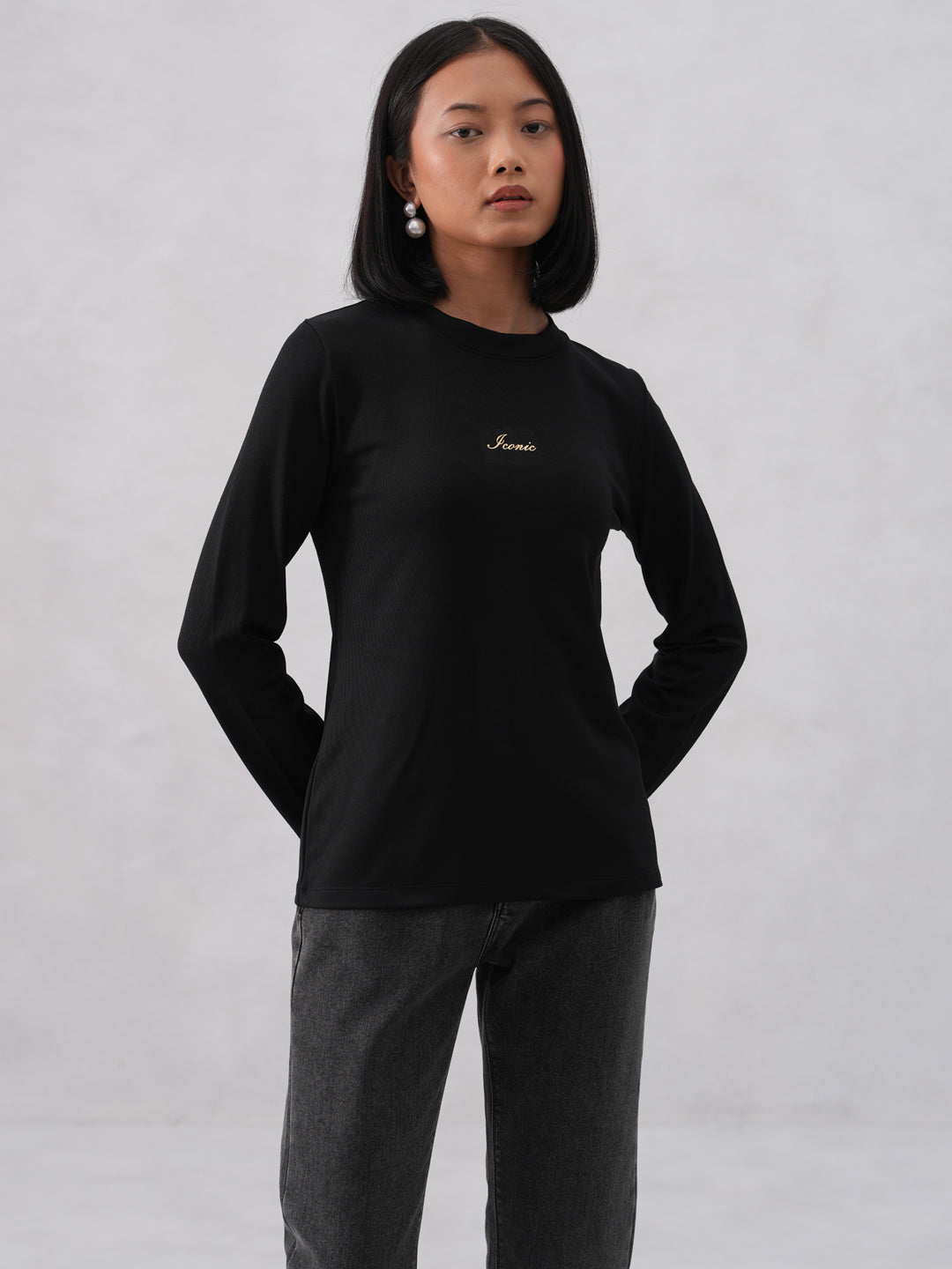 Black Typographic Printed T-Shirt