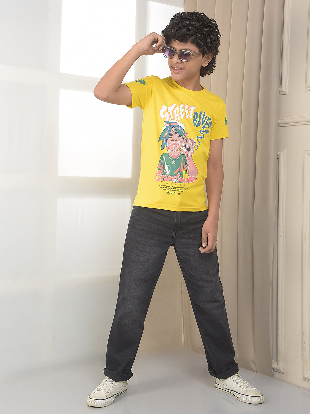 Yellow Graphic Printed T-Shirt