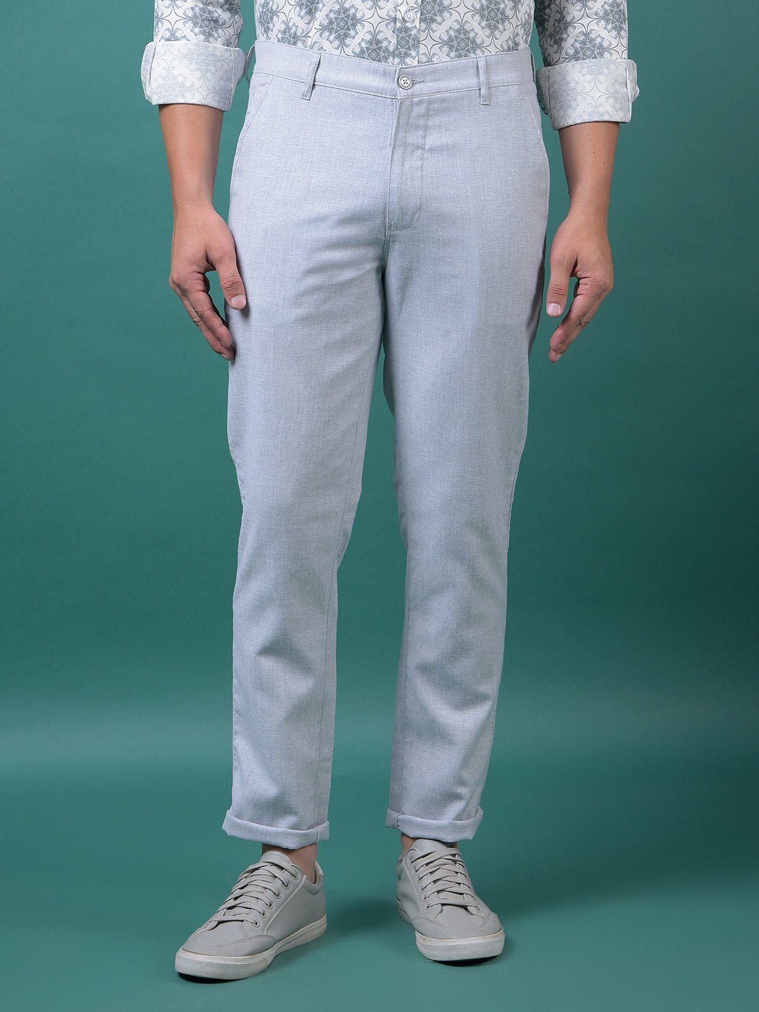 Grey 100% Cotton Trousers
