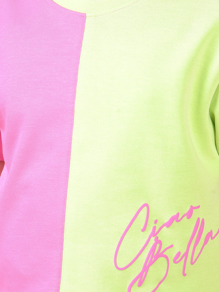 Green Color-Blocked T-Shirt