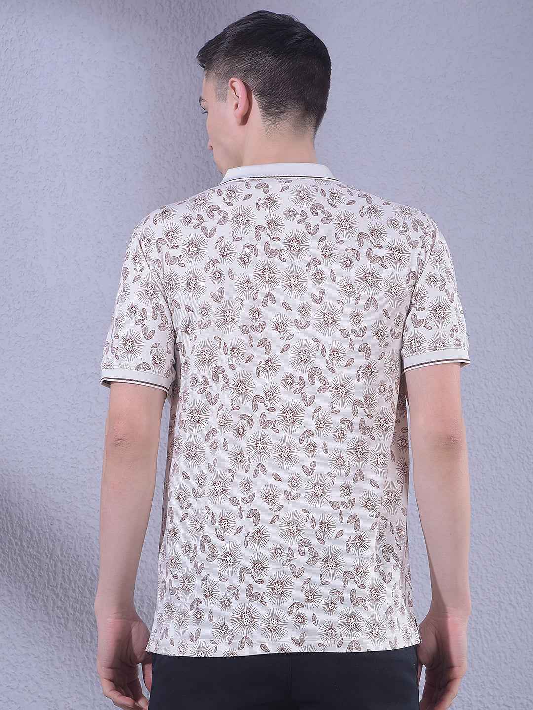 Brown Floral Print T-Shirt