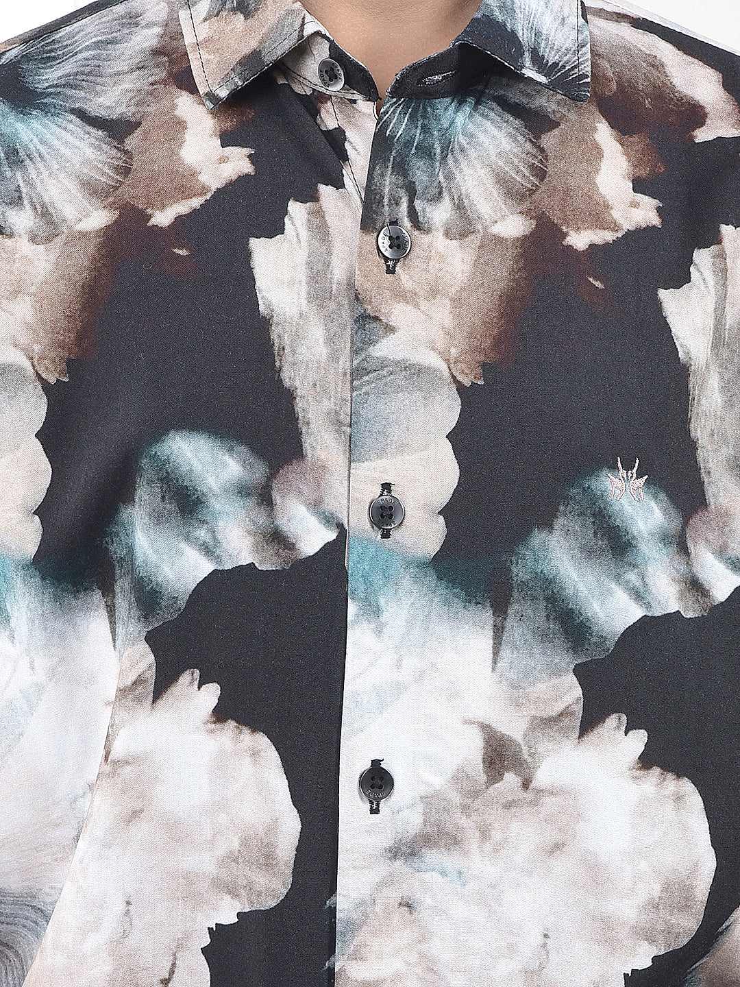 Brown Floral Print Shirt