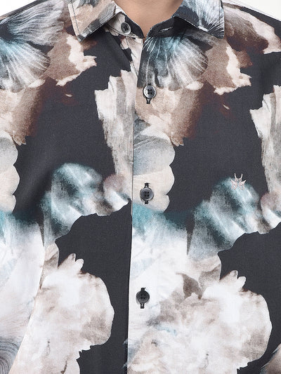 Brown Floral Print Shirt