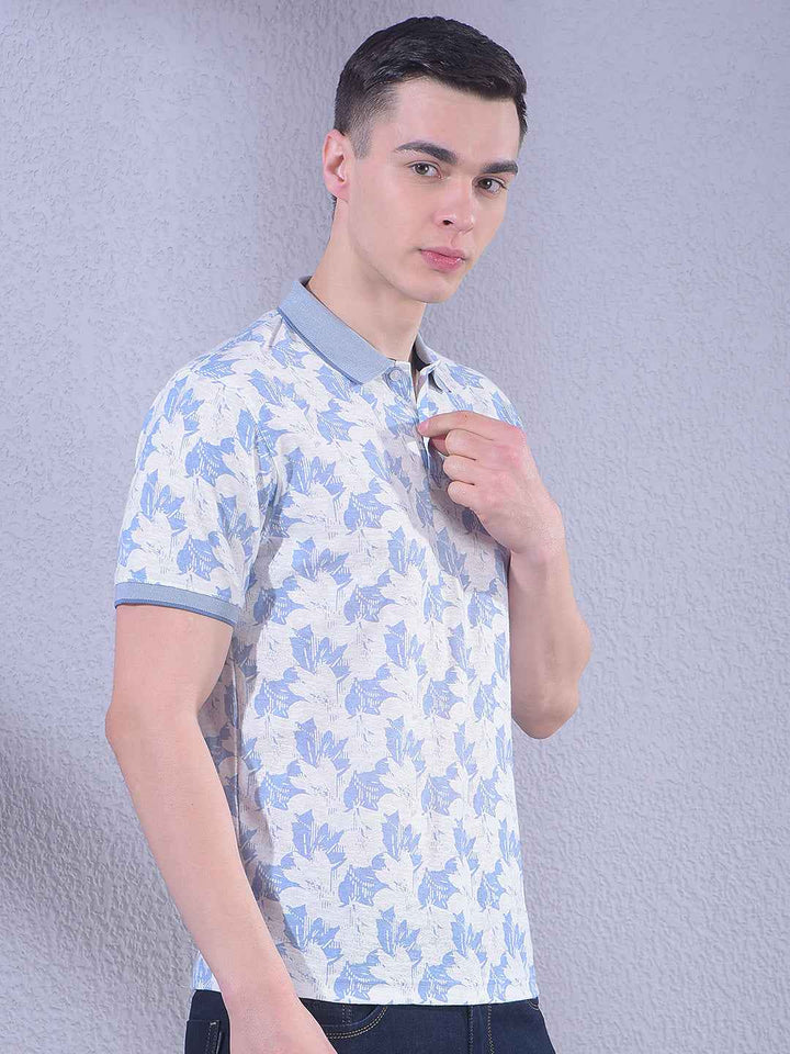 Blue Floral Print T-Shirt