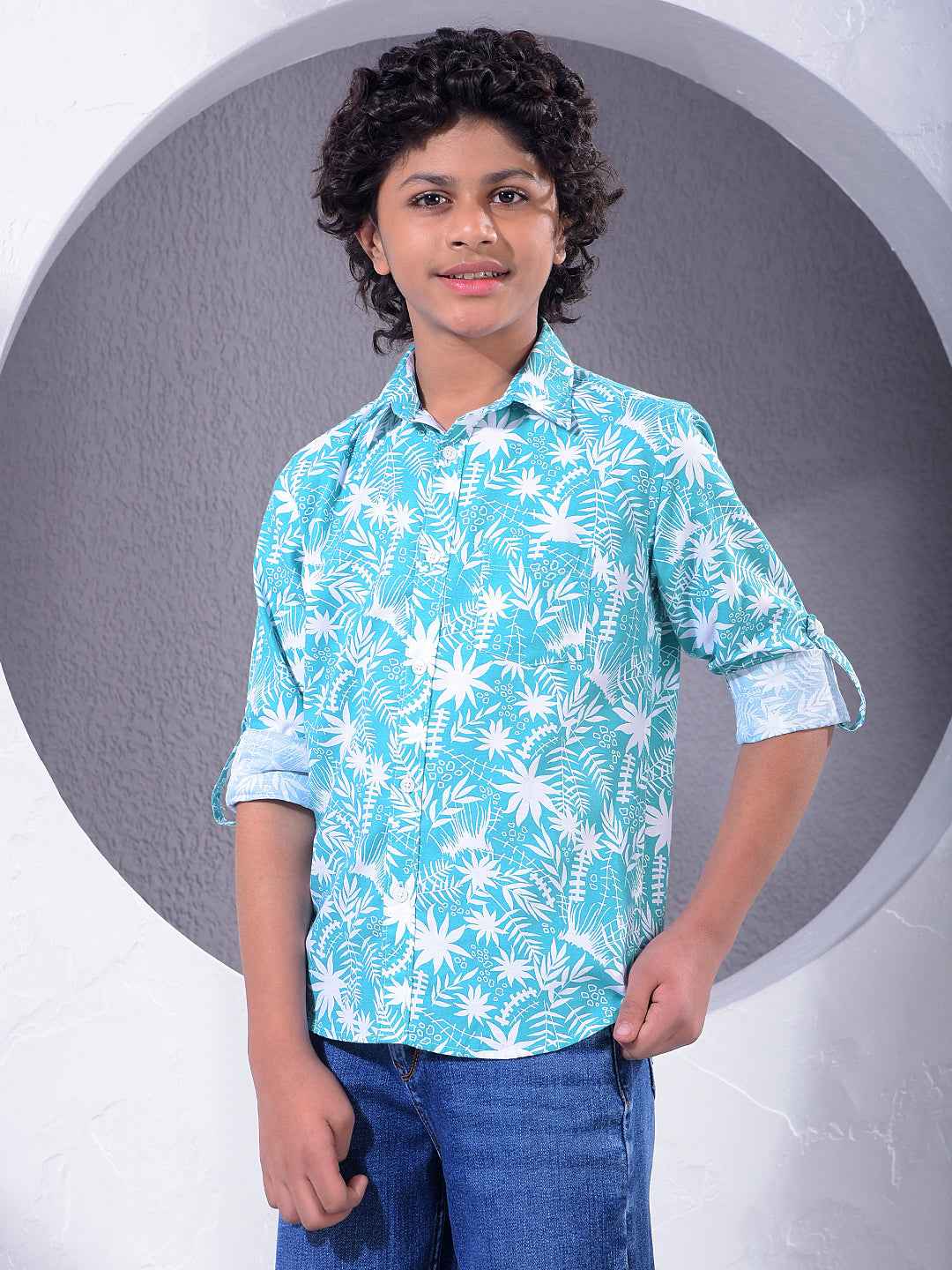 Green Floral Print Shirt