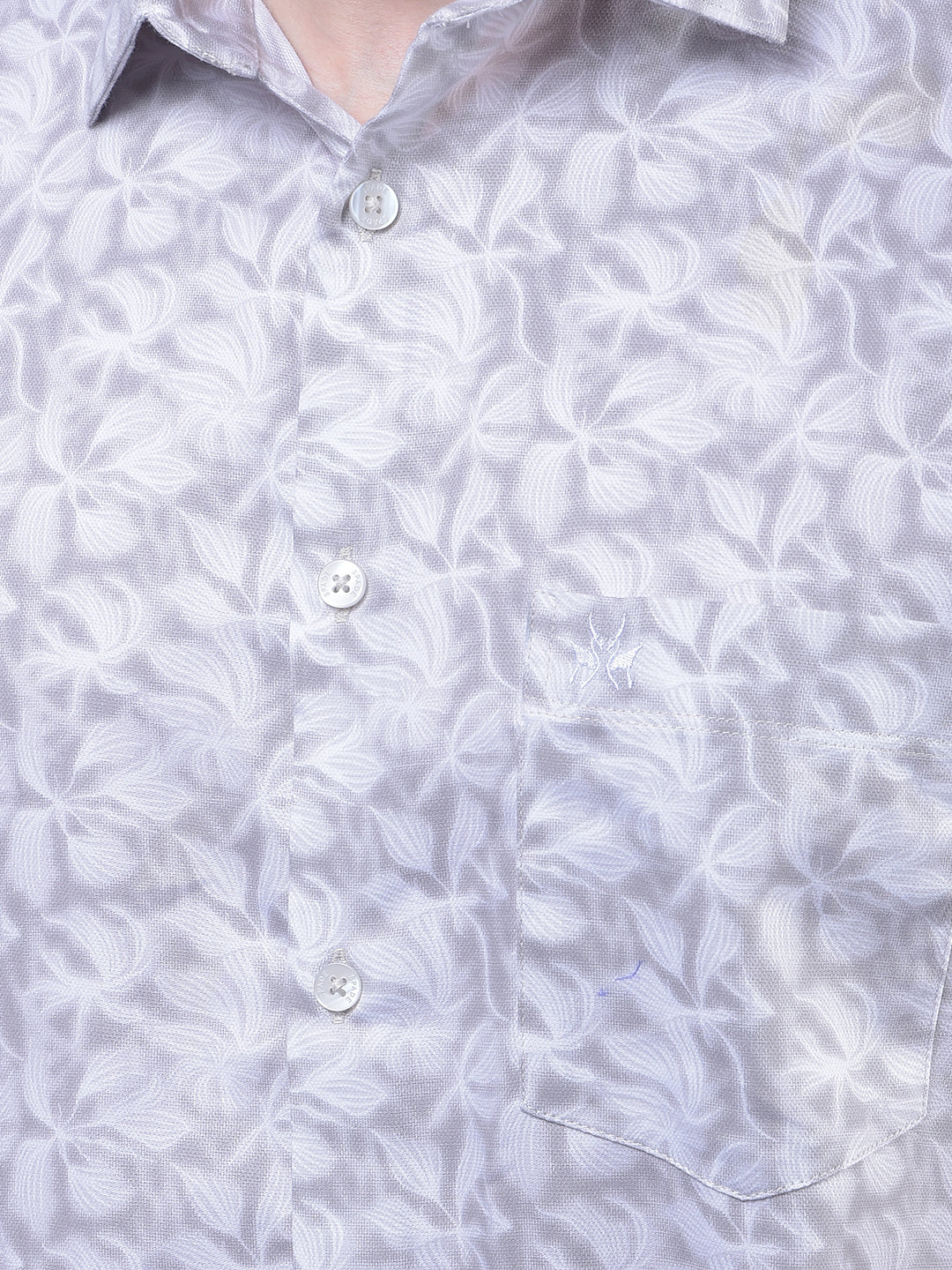 Grey Floral Print Shirt