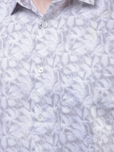 Grey Floral Print Shirt